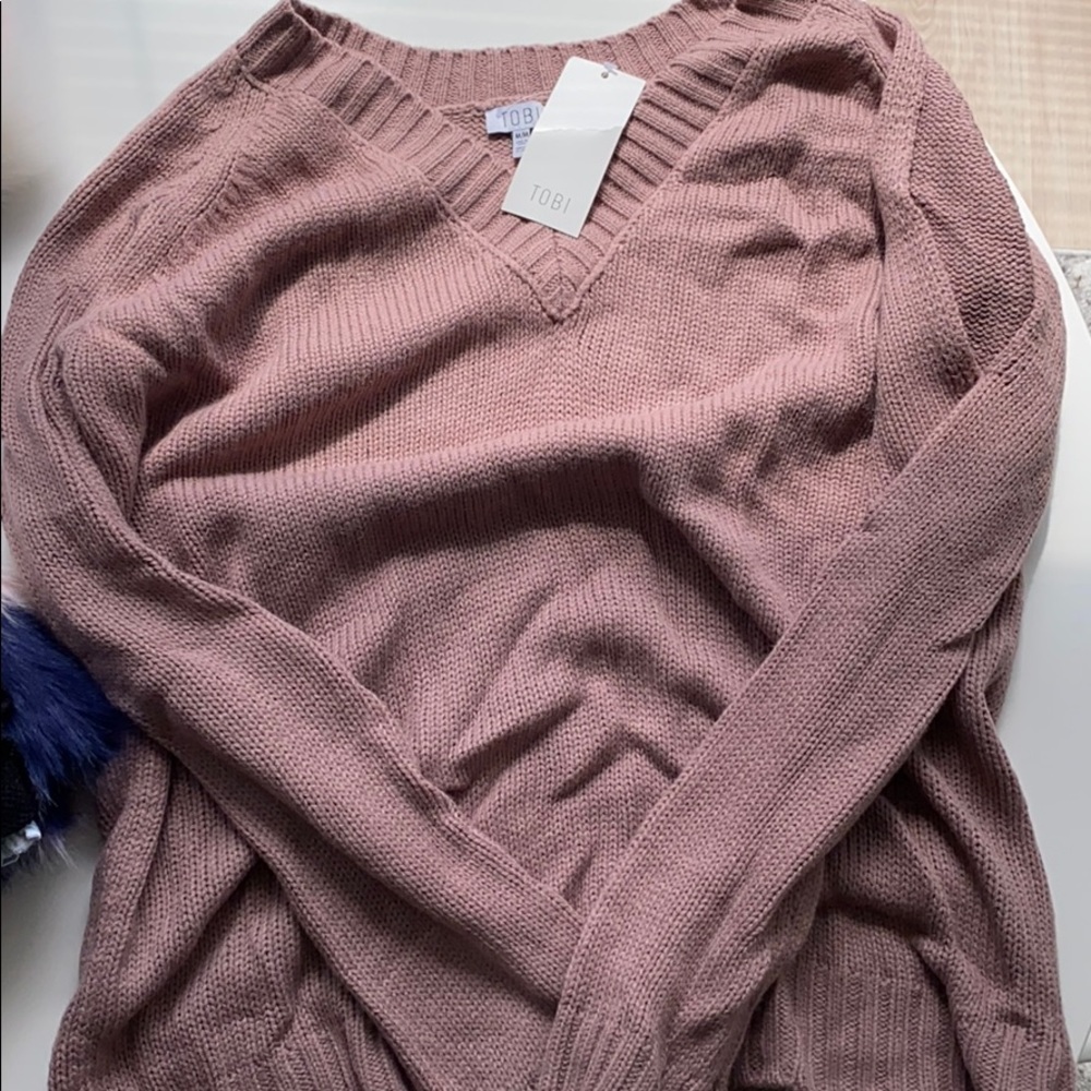 Cold shoulder sweater
